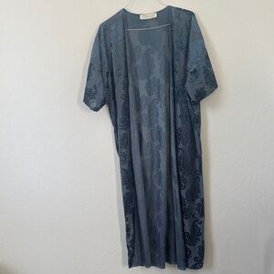 Lightweight Blue Paisley Women’s Duster Dress cardigan